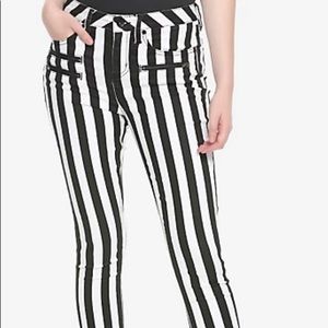 TKI Black & white striped pants Hot Topic